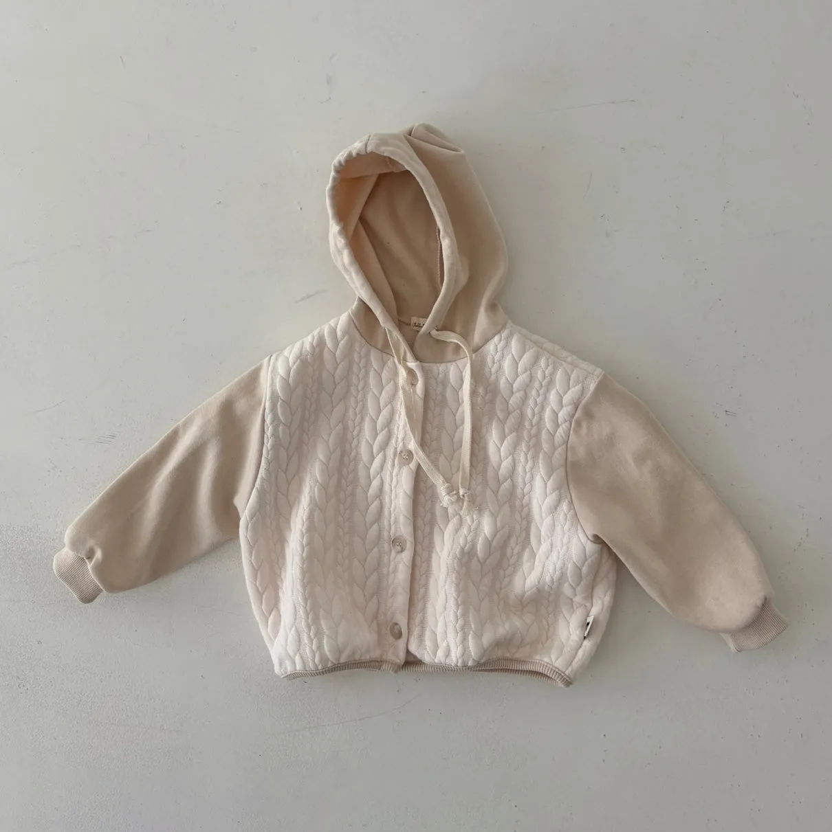 Girls & Boys Butter Button Hoodie - Cream