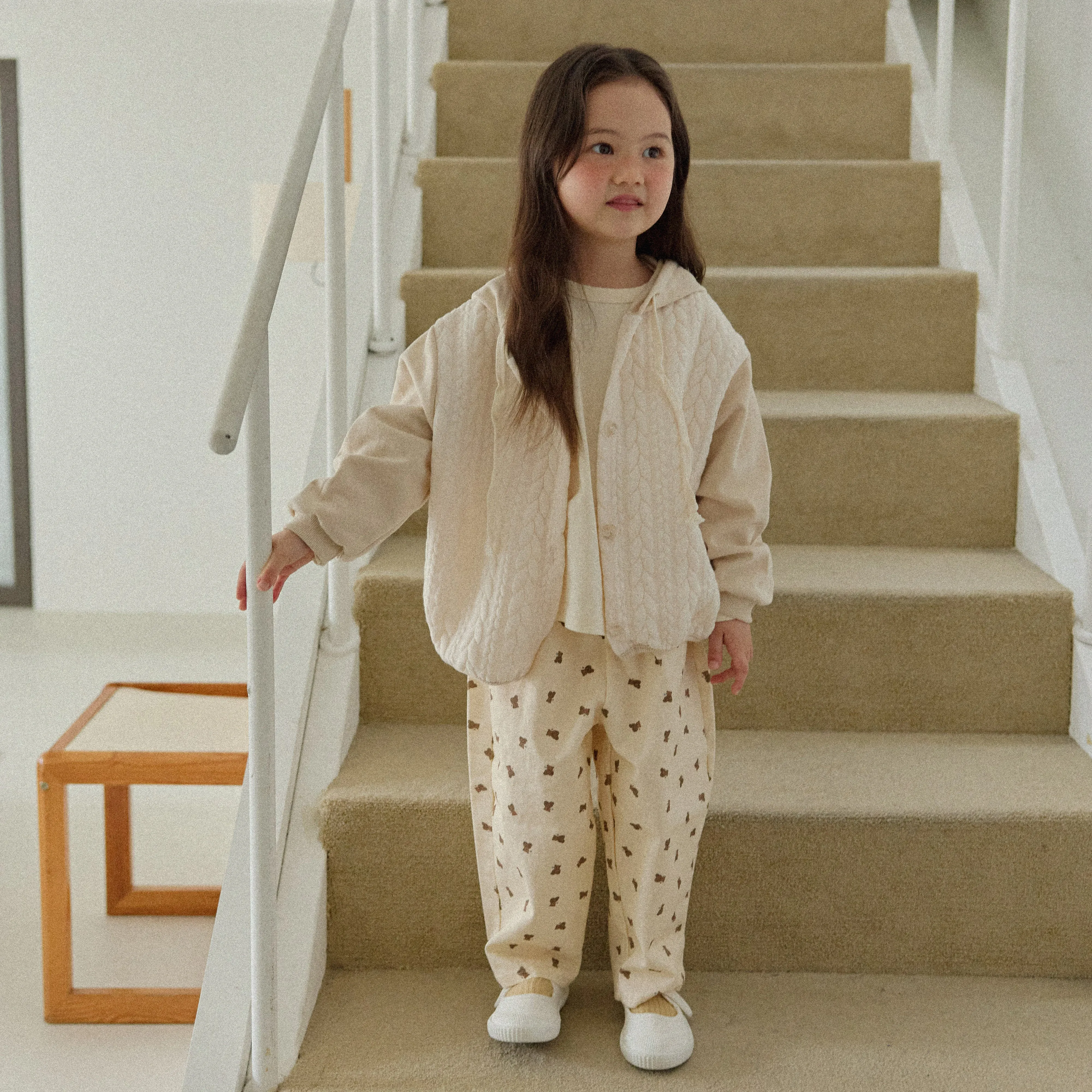 Girls & Boys Butter Button Hoodie - Cream
