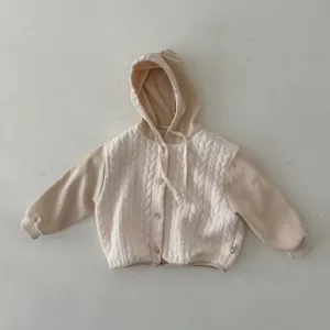Girls & Boys Butter Button Hoodie - Cream