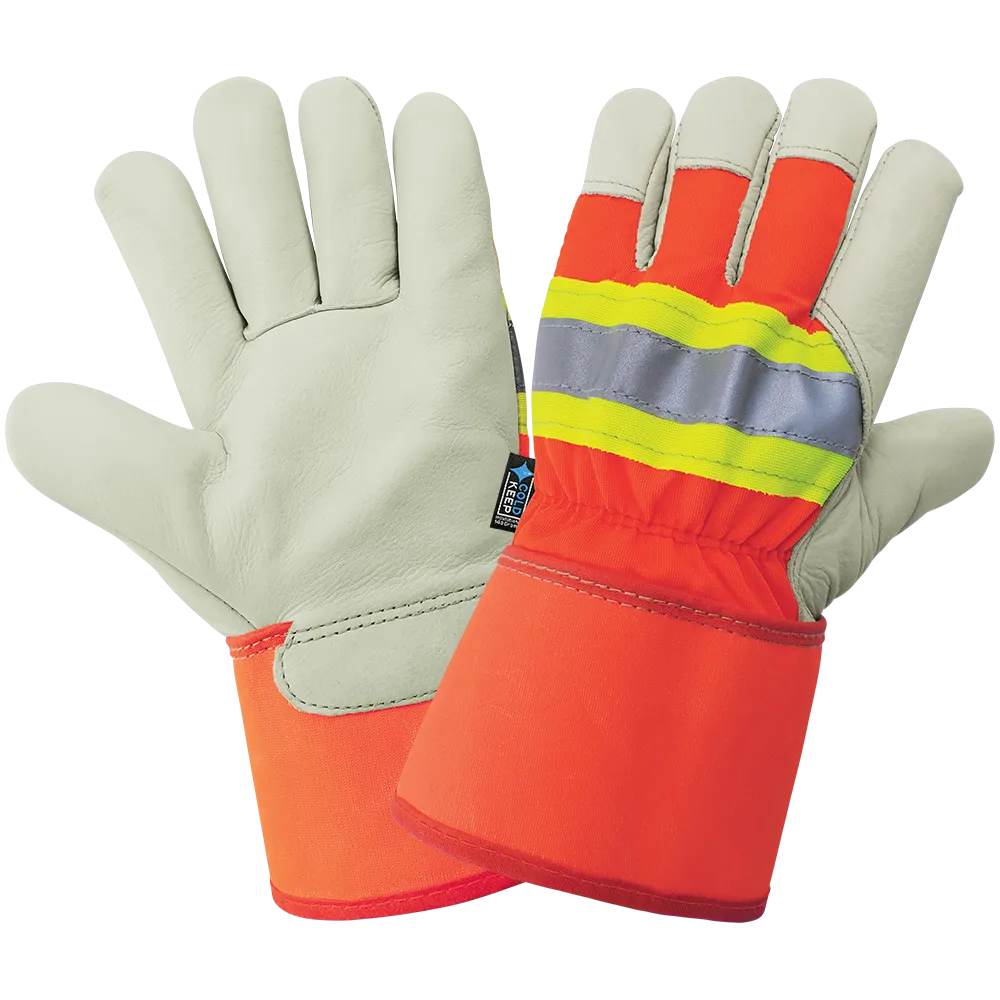 Global Glove & Safety 2950HV High Visibility Standard Grade Cowhide Leather Insulated