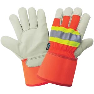 Global Glove & Safety 2950HV High Visibility Standard Grade Cowhide Leather Insulated