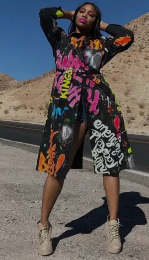 Grafitti Trench Jacket