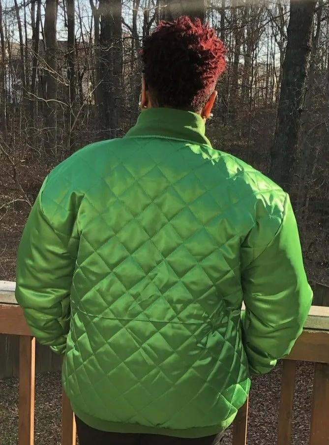 Greek Letter Satin Quilted Jacket