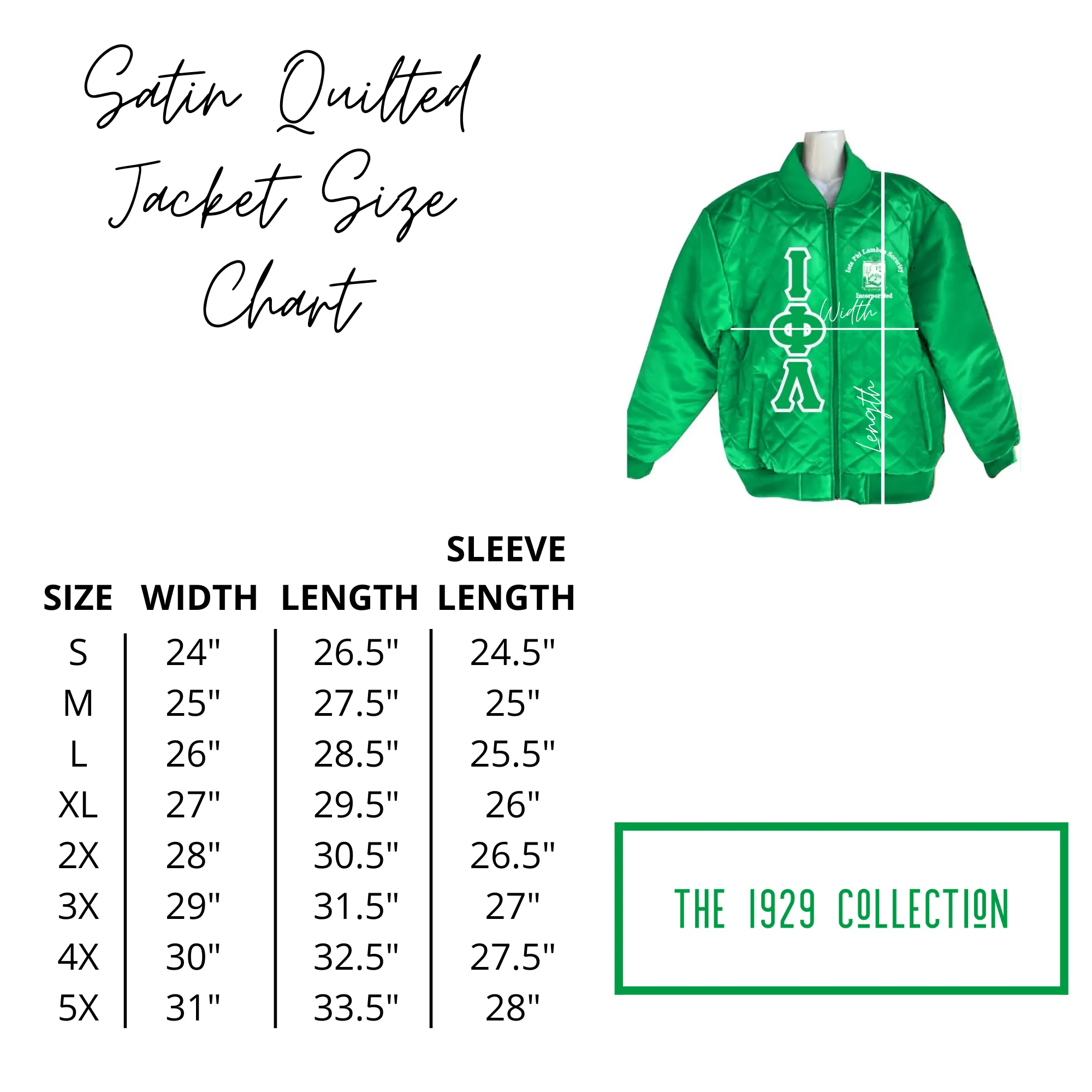 Greek Letter Satin Quilted Jacket