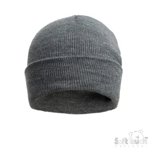 GREY INFANTS INFANTS  ACRYLIC BRUSHED HAT - (NB-12 Months) (PK6) H702-G