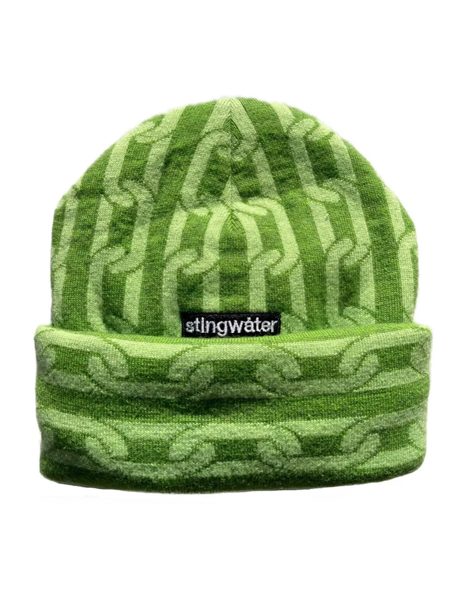 Heavy chain knit balaclava alkaline green