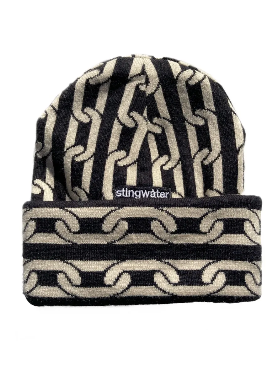 Heavy chain knit balaclava black