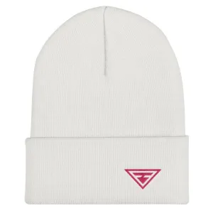 Hero Cuffed Beanie with Pink Embroidery