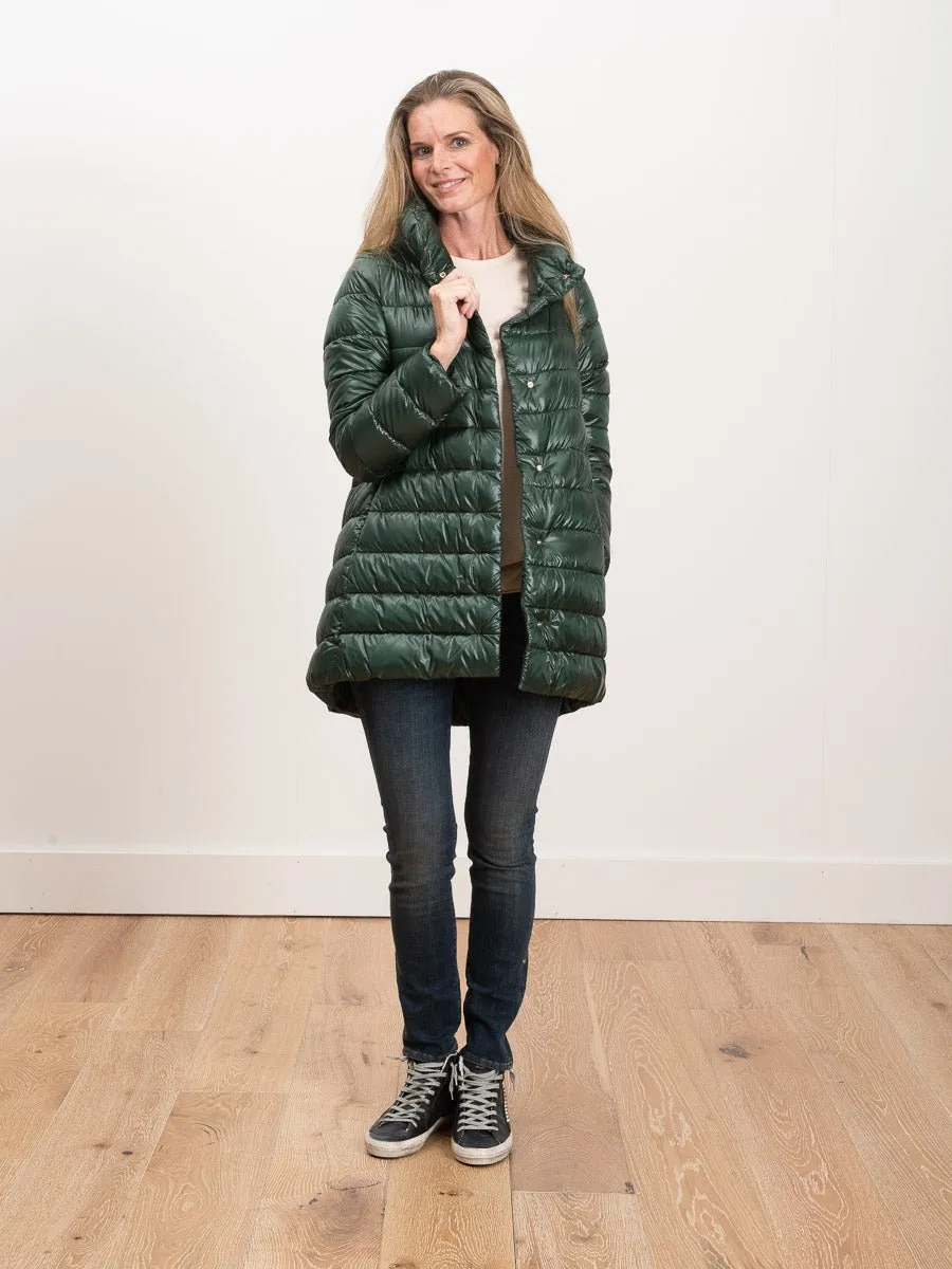 hi lo a-line jacket - evergreen