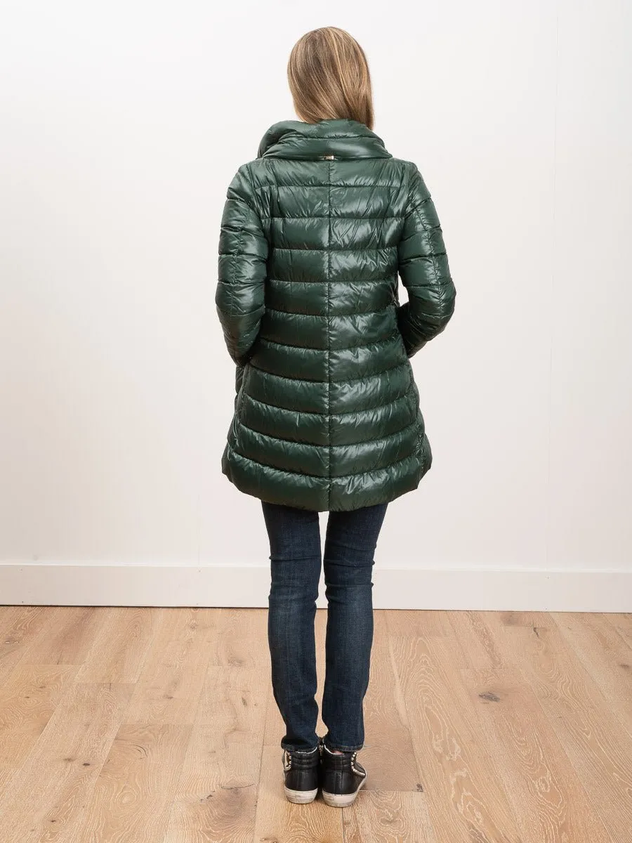 hi lo a-line jacket - evergreen