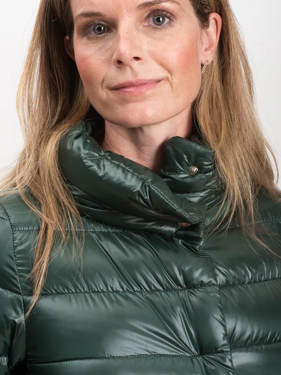 hi lo a-line jacket - evergreen