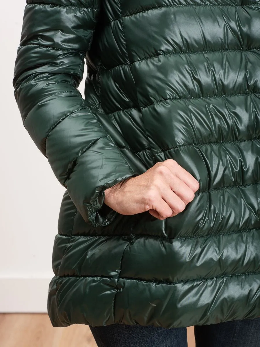 hi lo a-line jacket - evergreen