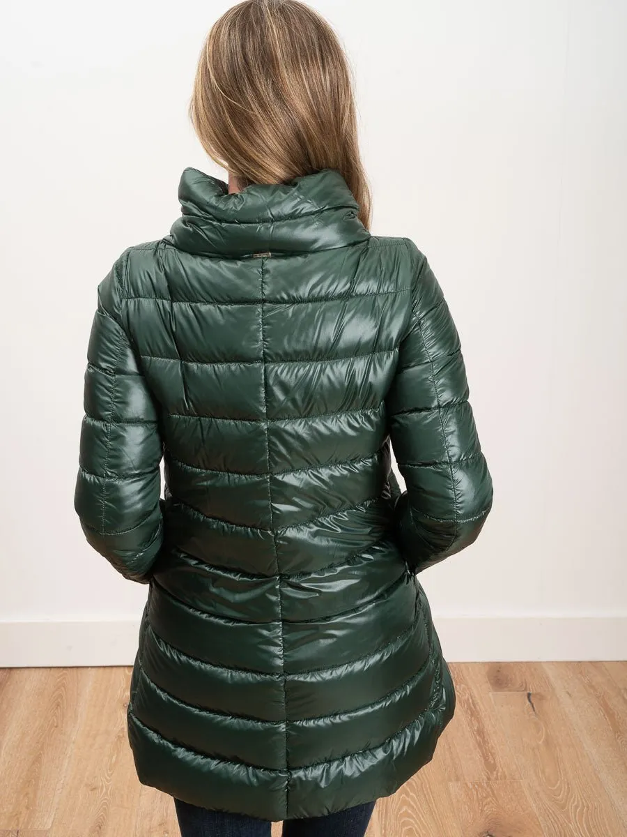 hi lo a-line jacket - evergreen