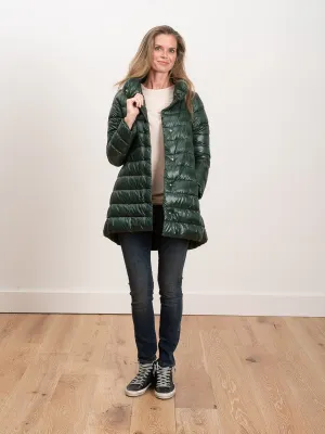 hi lo a-line jacket - evergreen