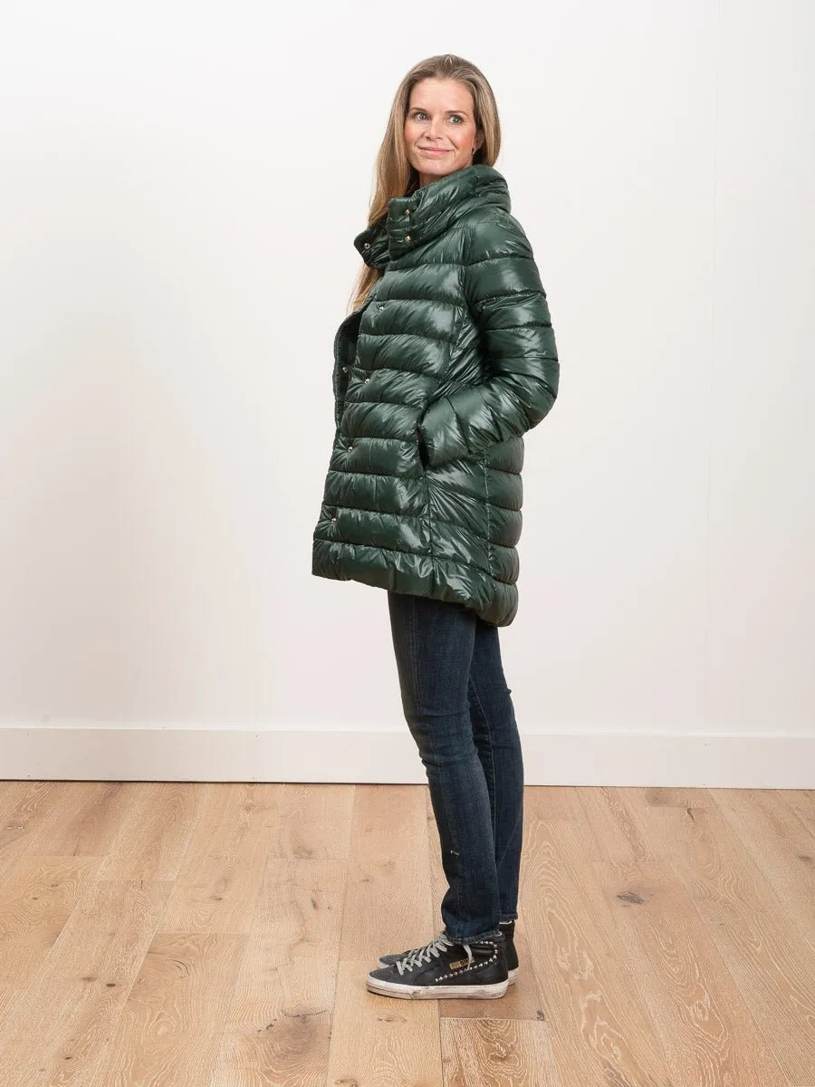 hi lo a-line jacket - evergreen