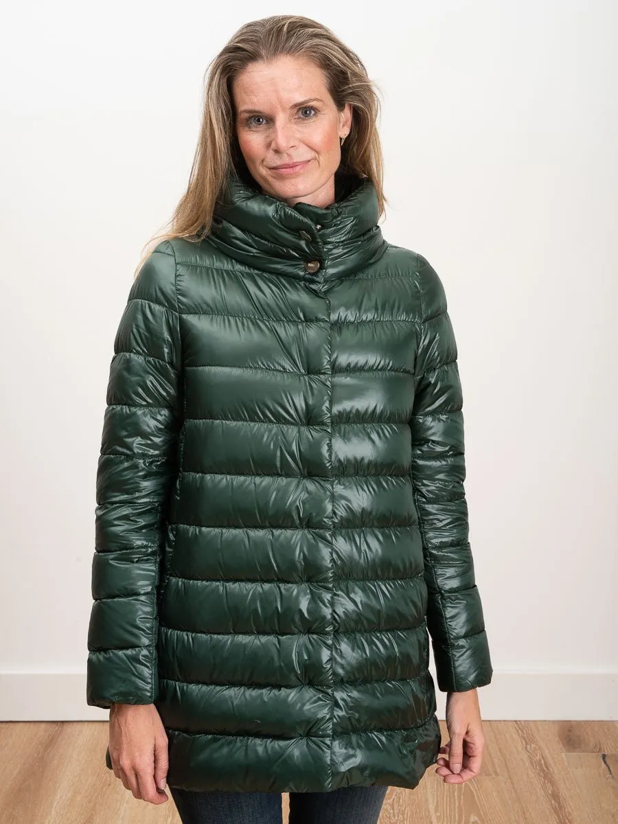 hi lo a-line jacket - evergreen