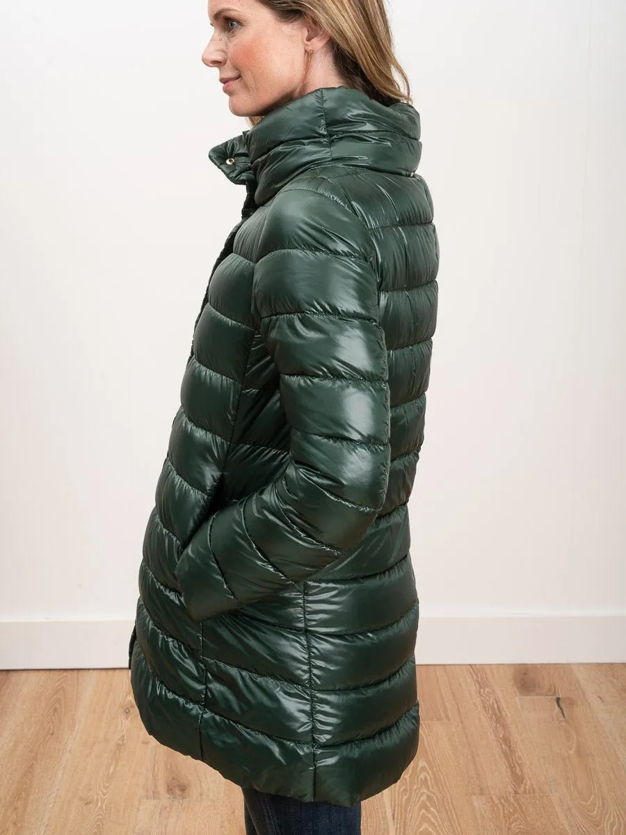 hi lo a-line jacket - evergreen