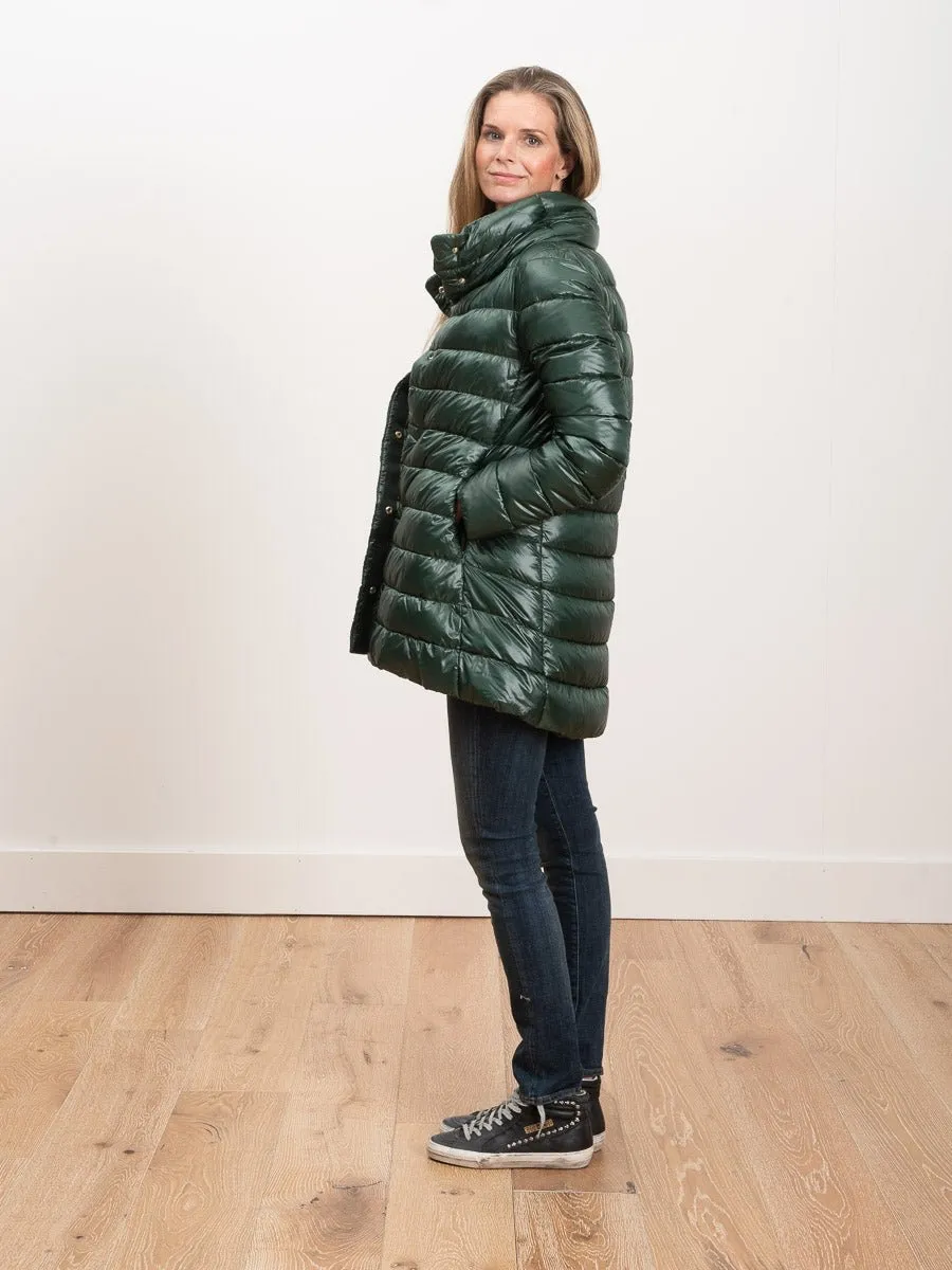 hi lo a-line jacket - evergreen