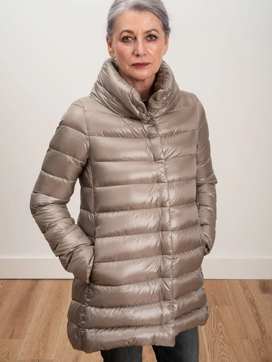 hi lo a-line jacket - taupe