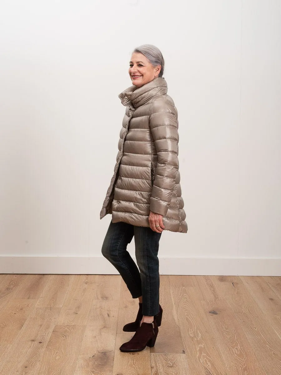 hi lo a-line jacket - taupe