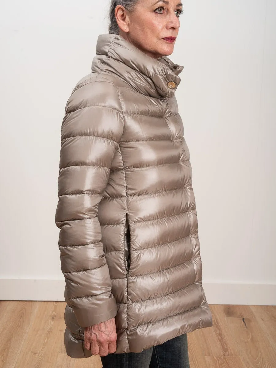 hi lo a-line jacket - taupe