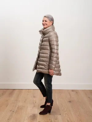 hi lo a-line jacket - taupe