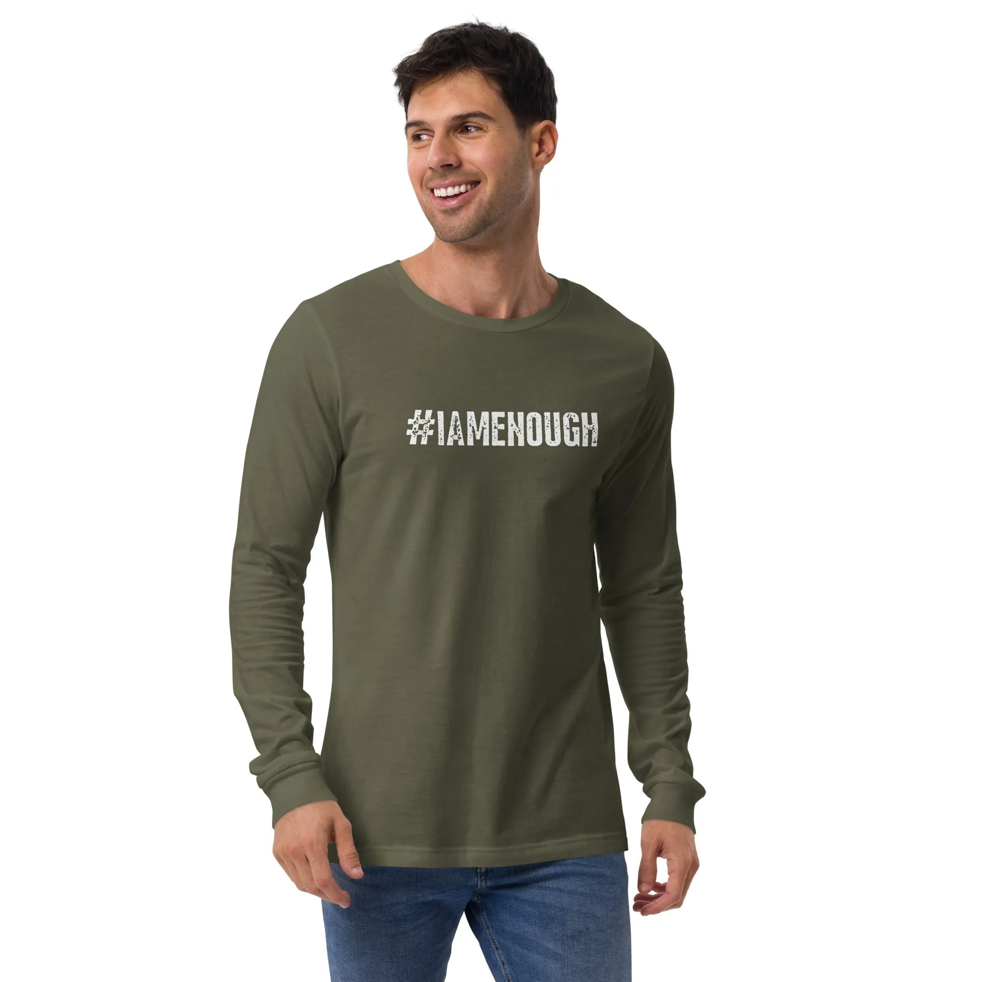#IAMENOUGH - LONG SLEEVE 100% Cotton Inspirational T-Shirt for Men