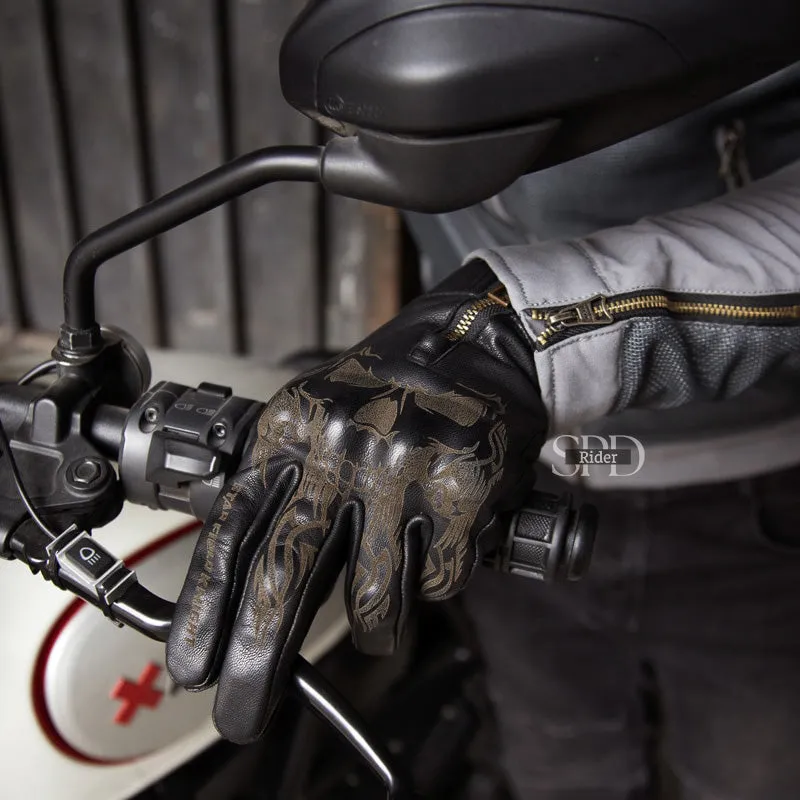 InfernoShield Leather Racing Gloves