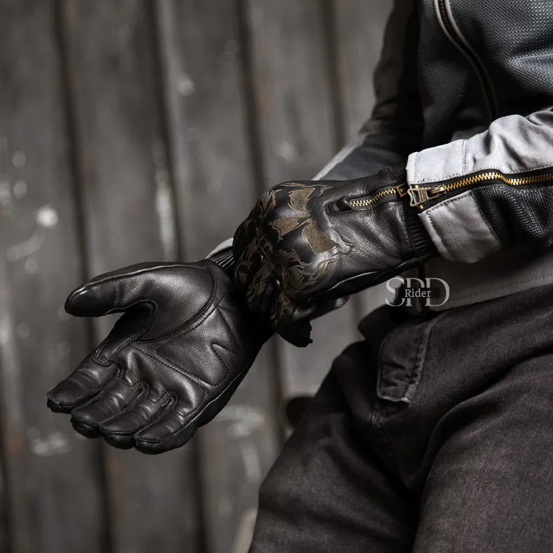 InfernoShield Leather Racing Gloves