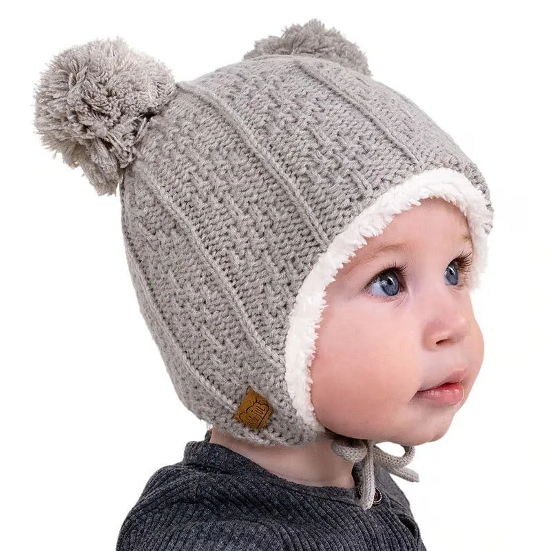 Jan & Jul Knit Bear Beanie - Grey