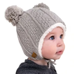 Jan & Jul Knit Bear Beanie - Grey