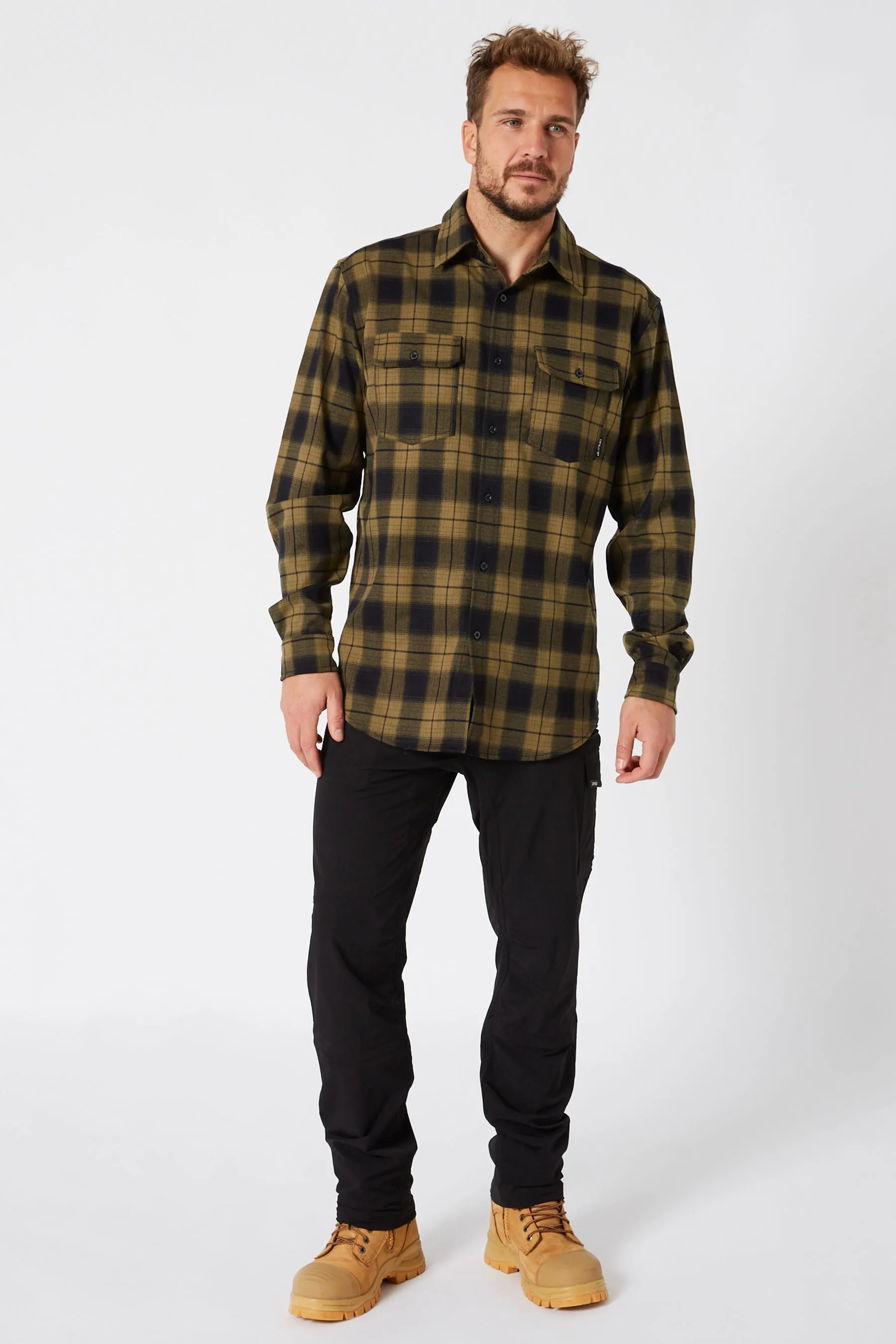 Jetpilot Mens Flannel Shirt - Mustard