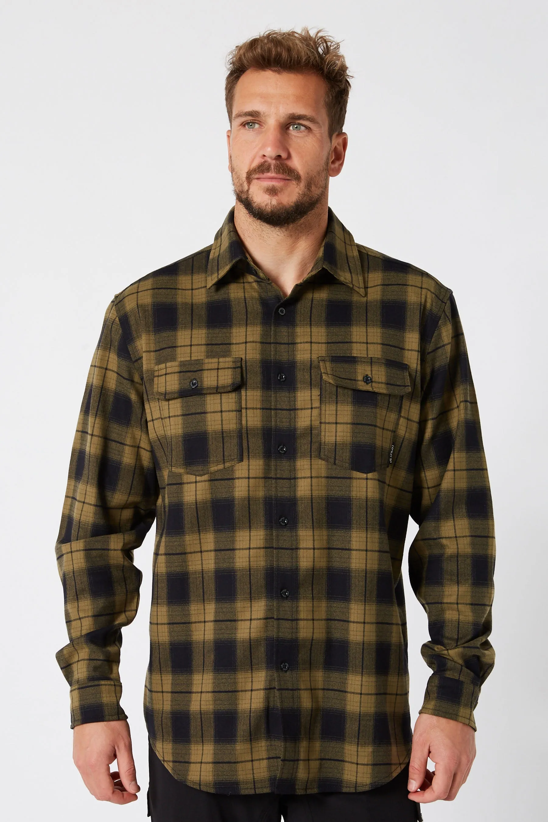 Jetpilot Mens Flannel Shirt - Mustard