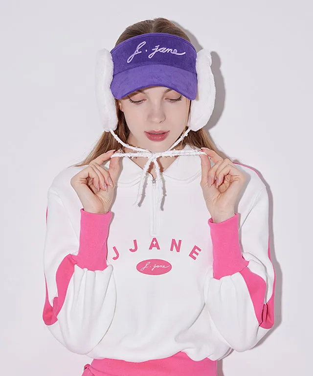 J.Jane 2way Fur Ear Flap Suncap - Purple