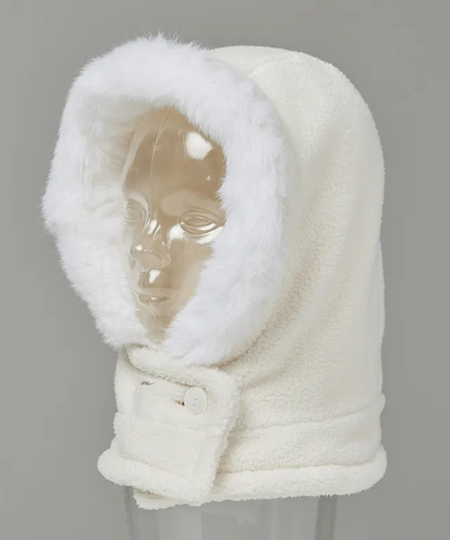 J.Jane Fur Fleece Balaclava - Ivory