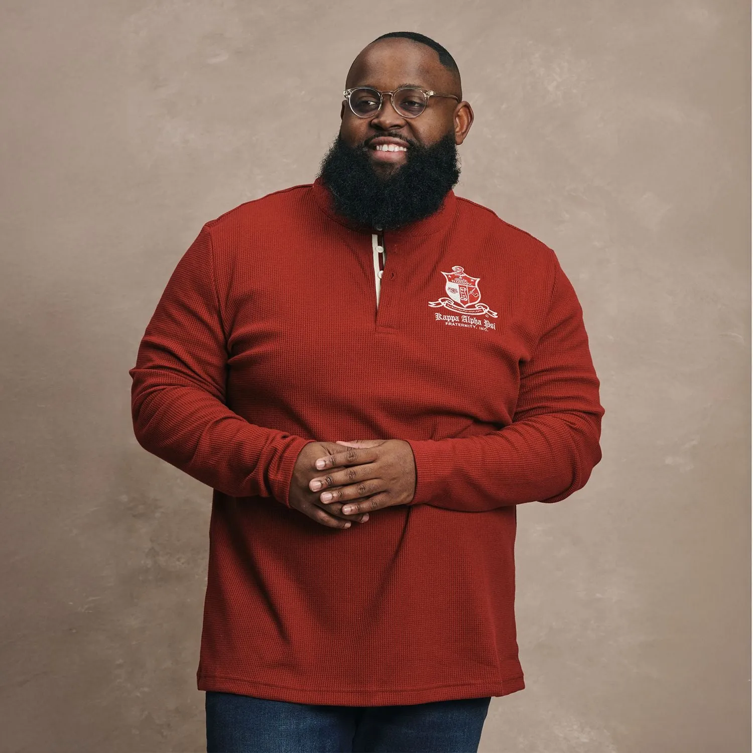 Kappa Alpha Psi Coat of Arms Waffle Henley