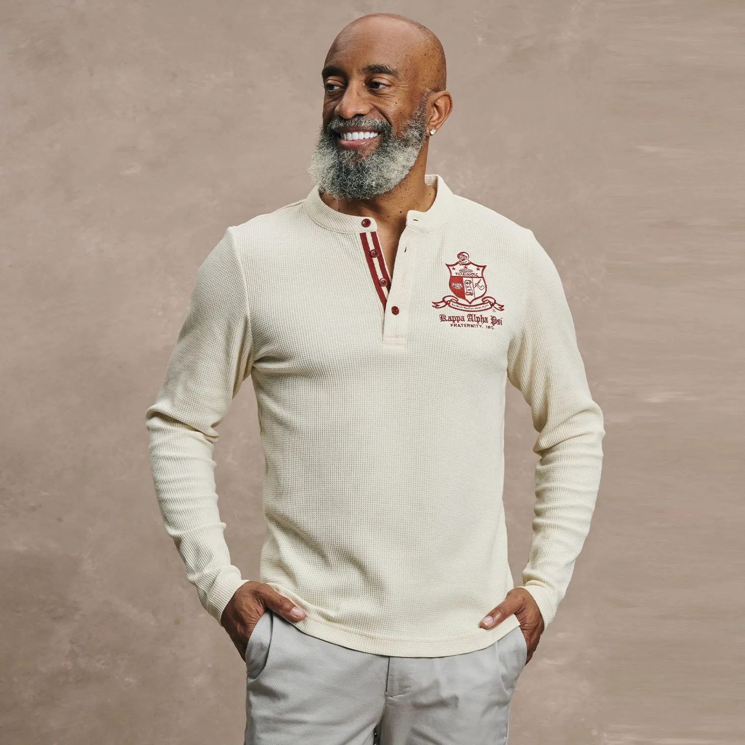 Kappa Alpha Psi Coat of Arms Waffle Henley