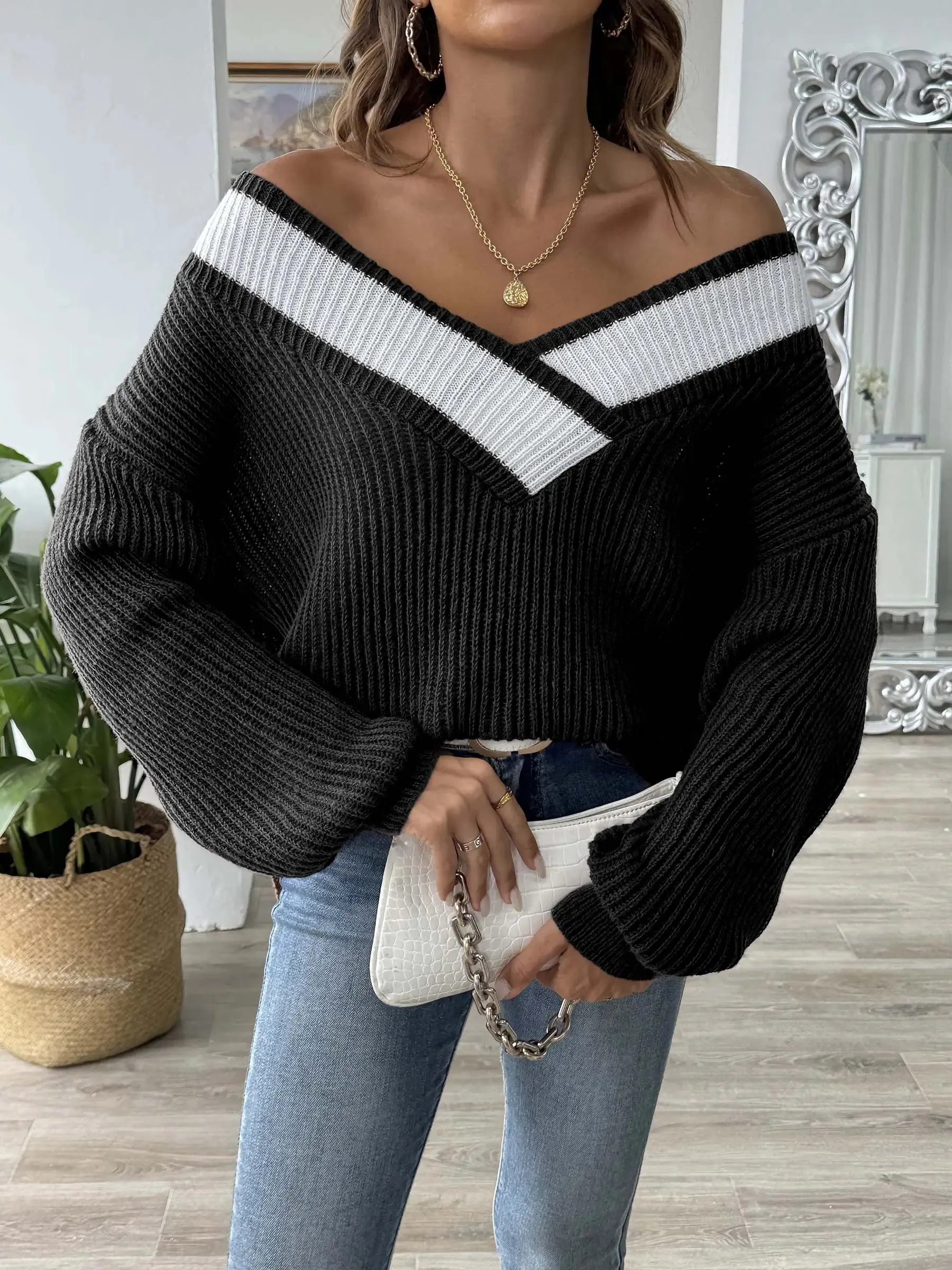 'Kiana' Dropped Shoulder Long Sleeve Sweater