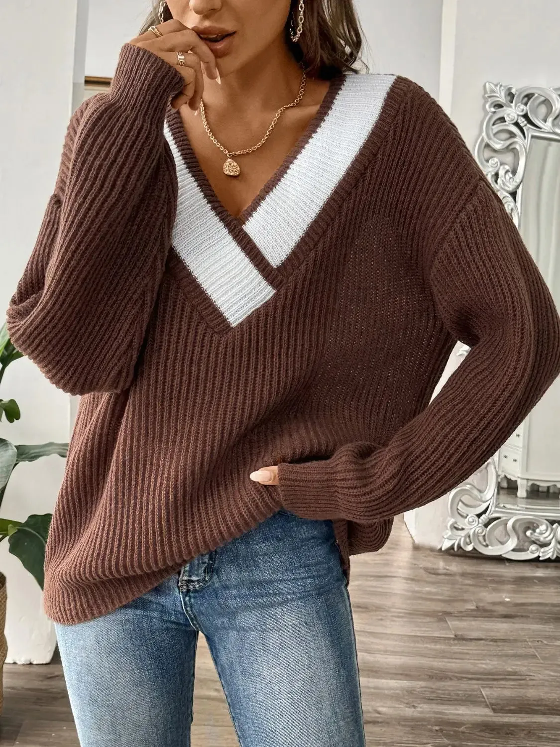 'Kiana' Dropped Shoulder Long Sleeve Sweater