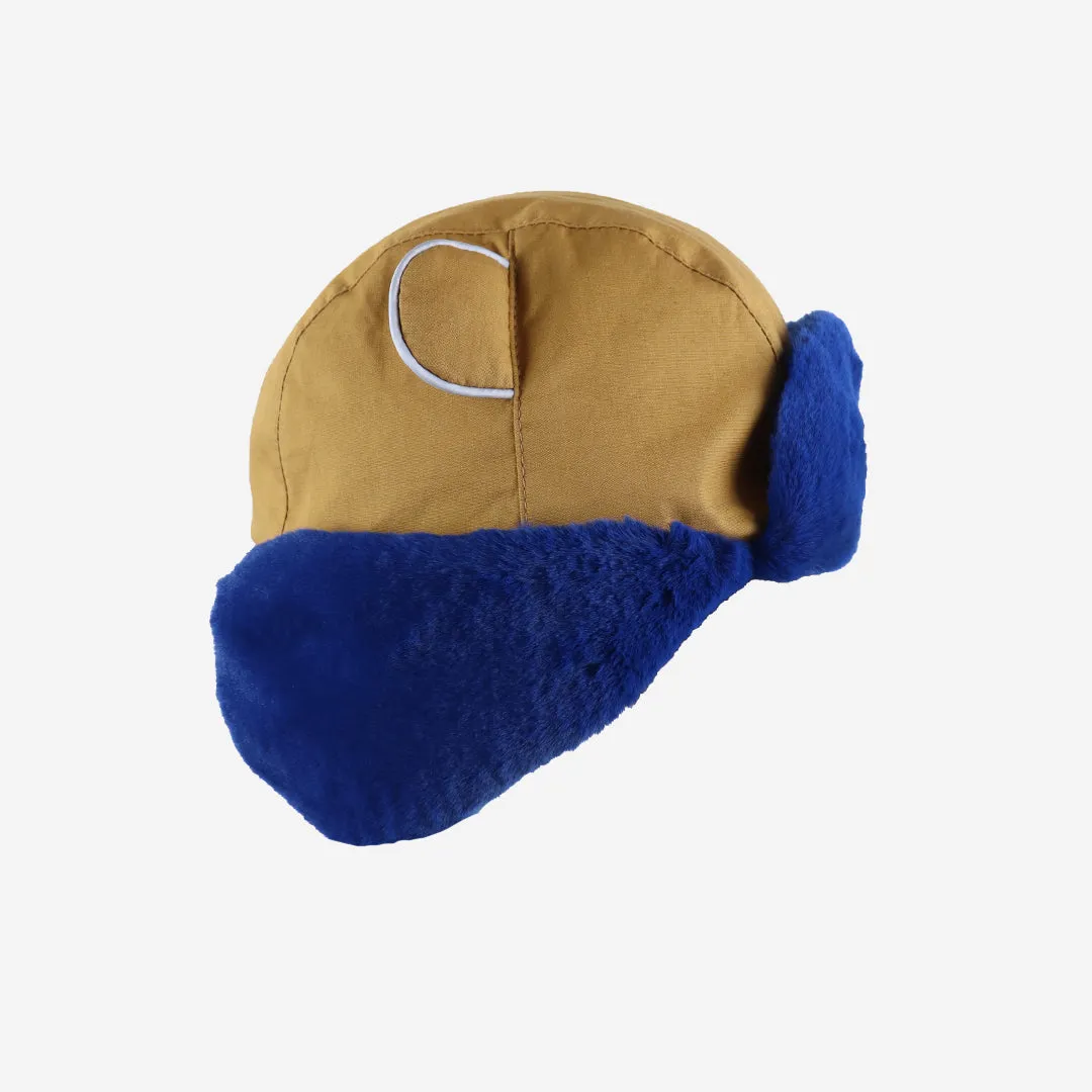 Kids Arctic Cub Hat: Cinnamon with Blue Fur
