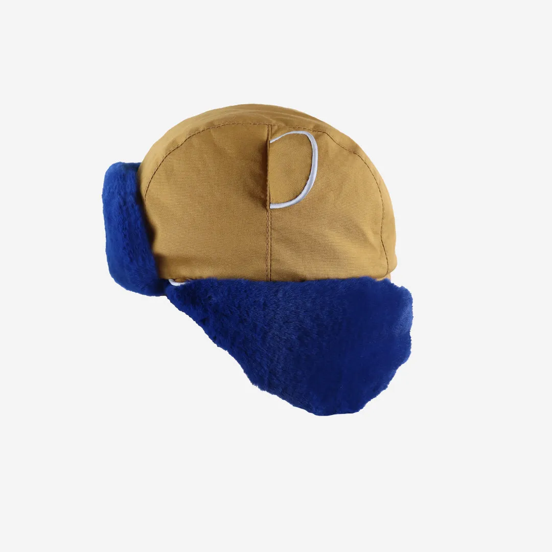 Kids Arctic Cub Hat: Cinnamon with Blue Fur