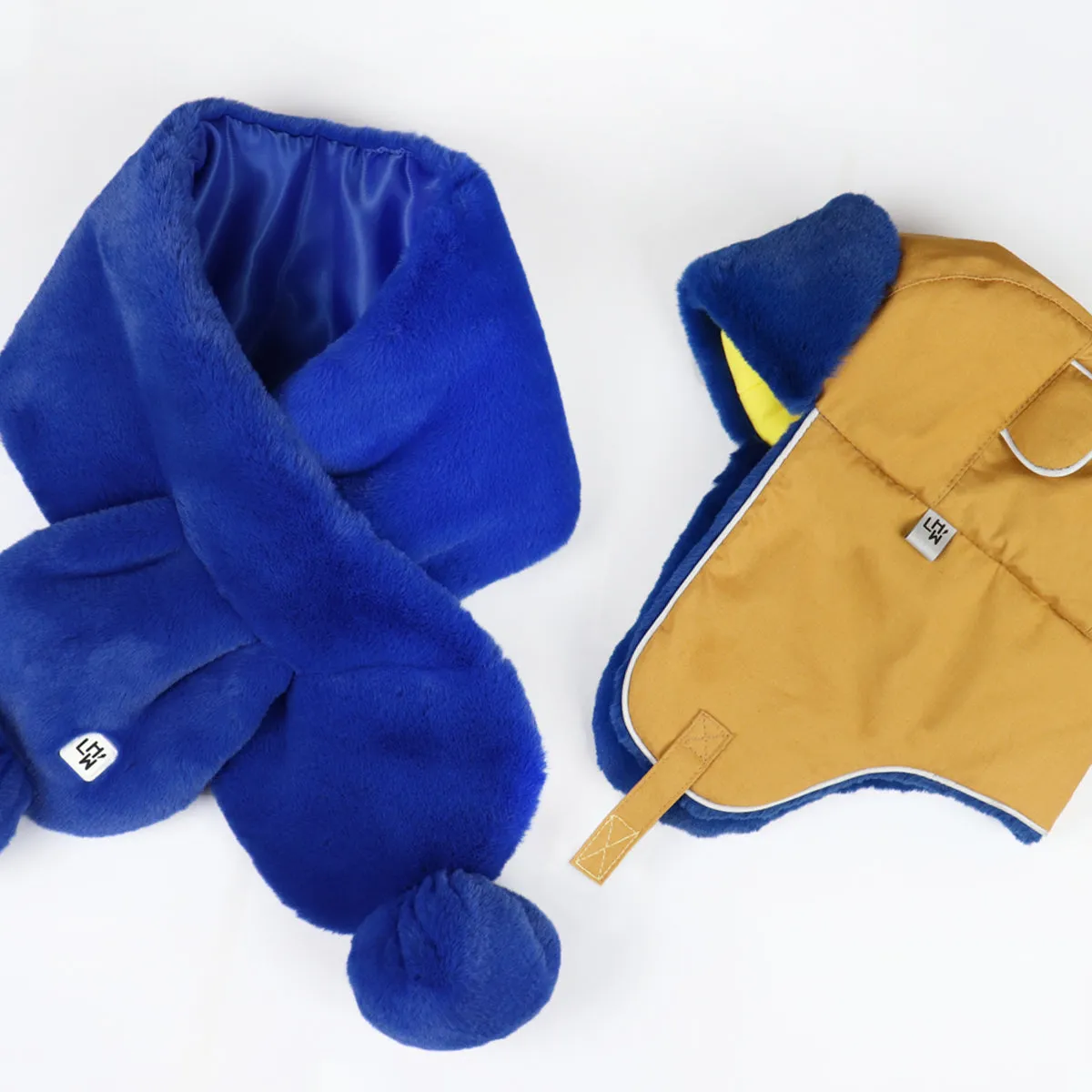 Kids Arctic Cub Hat: Cinnamon with Blue Fur