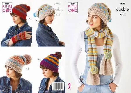 King Cole 5968 Hats and Scarf
