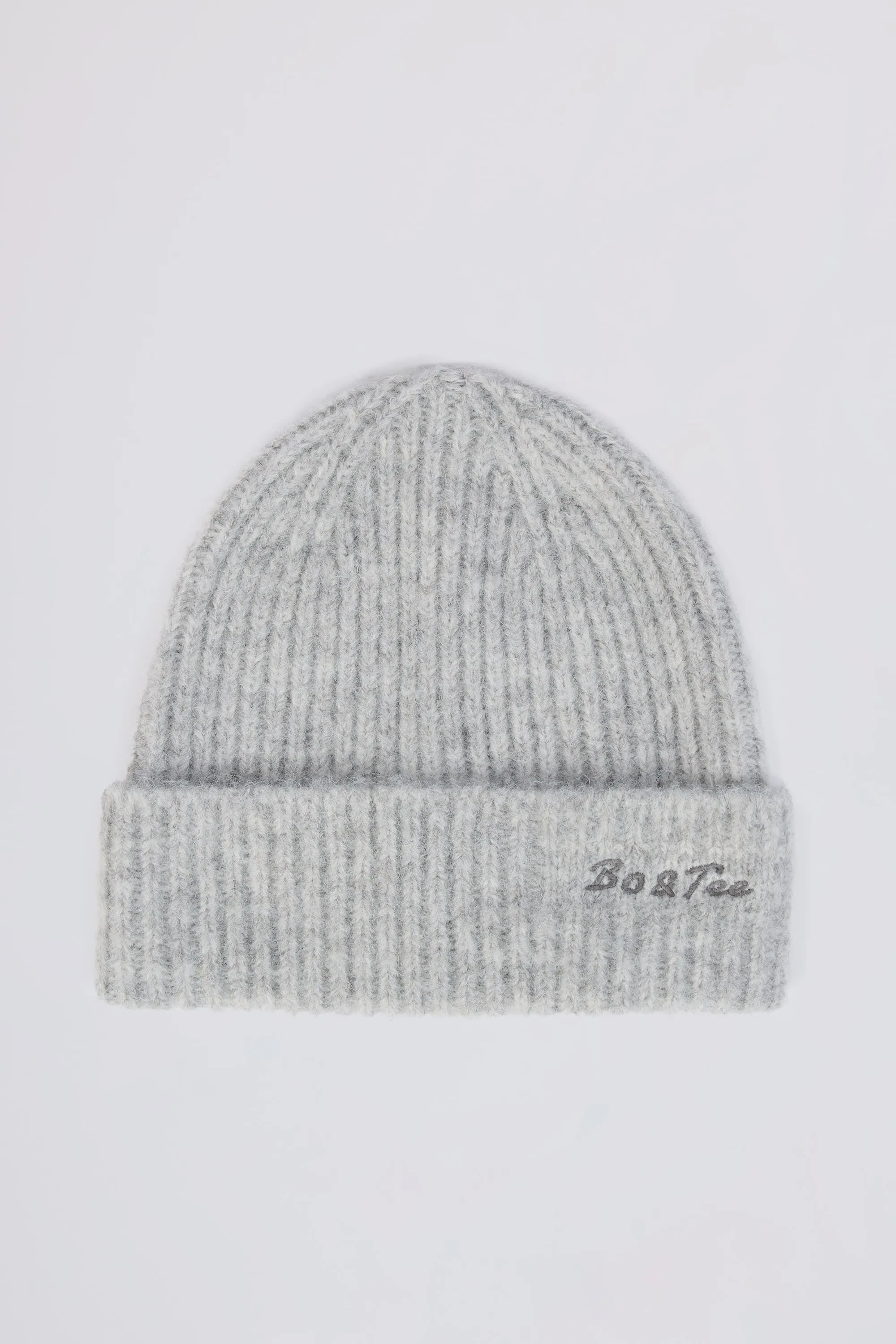 Knit Beanie Hat in Ice Marl