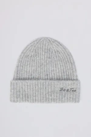 Knit Beanie Hat in Ice Marl