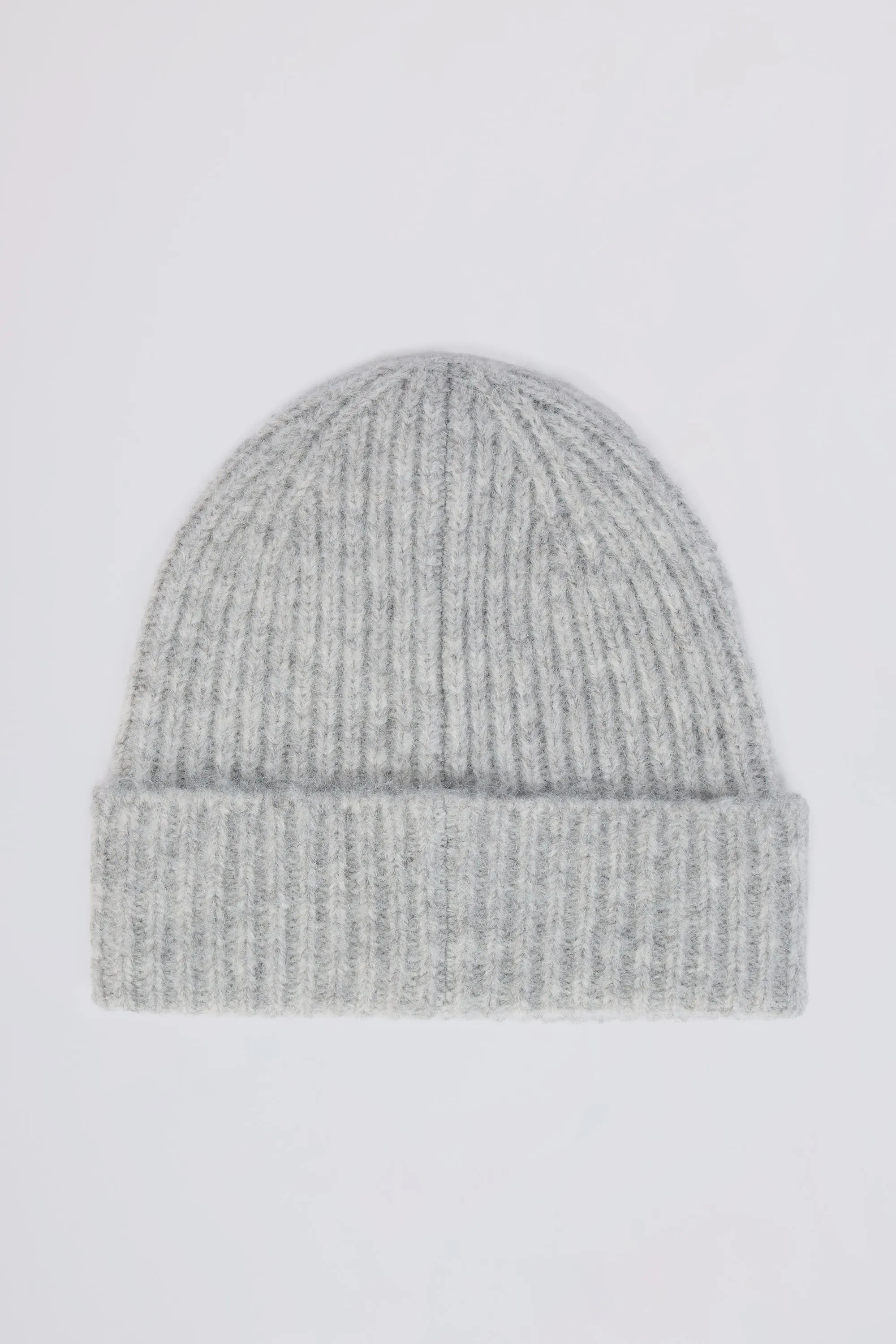 Knit Beanie Hat in Ice Marl