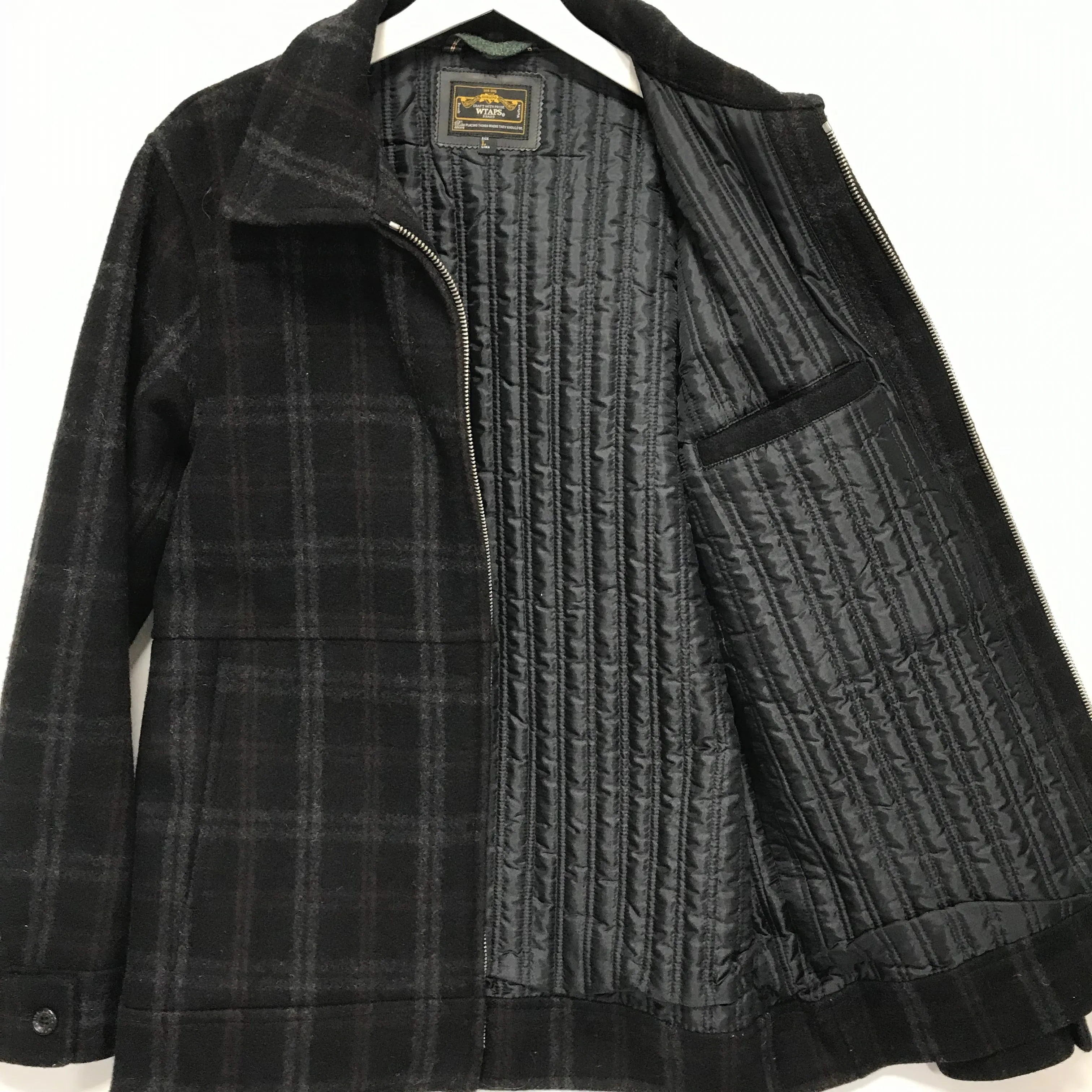 [L] WTaps 10AW Melton Wool Grease Jacket Black