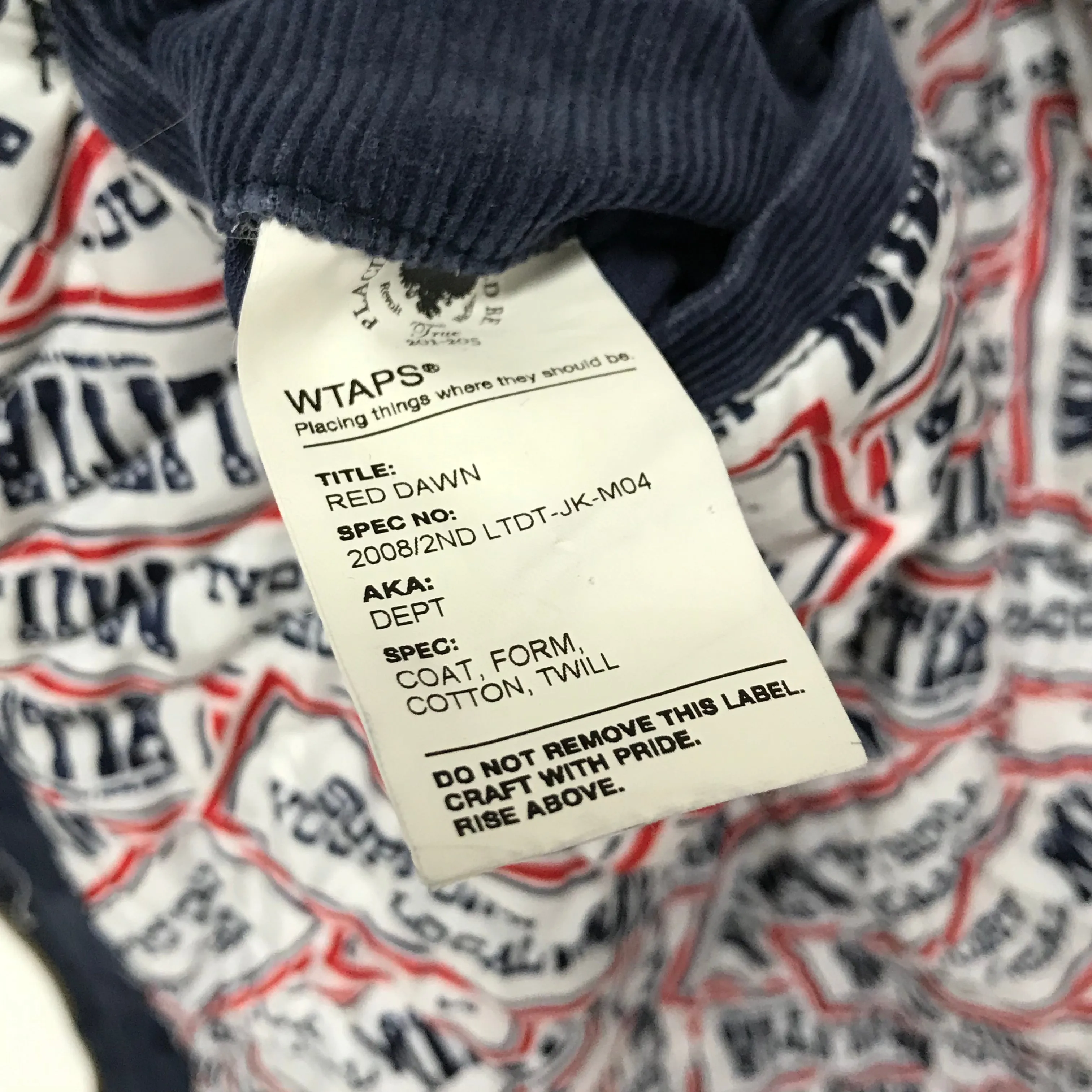 [L] WTaps x Rats Red Dawn Dept Cotton Canvas Work Jacket