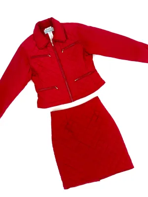 Les Copains Silk Quilted Skirt Set