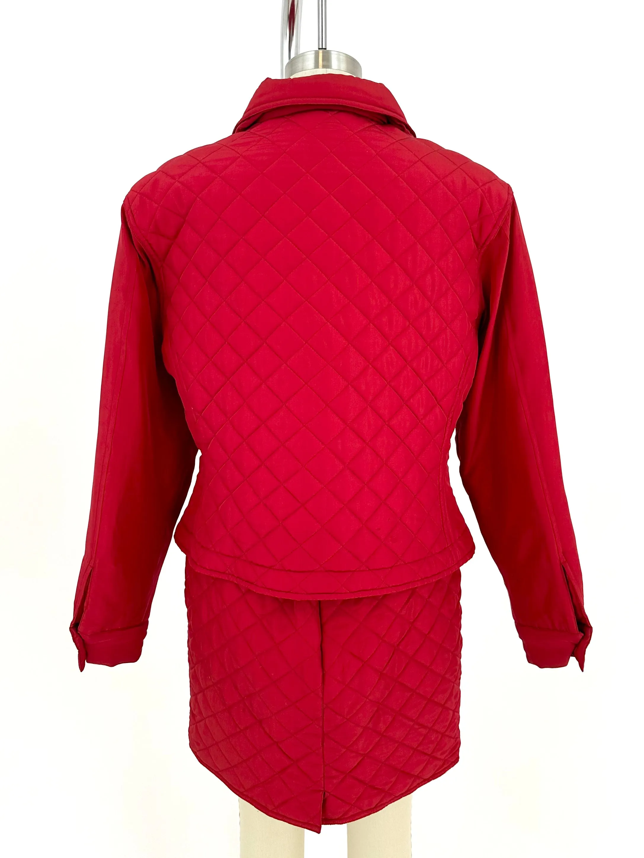 Les Copains Silk Quilted Skirt Set